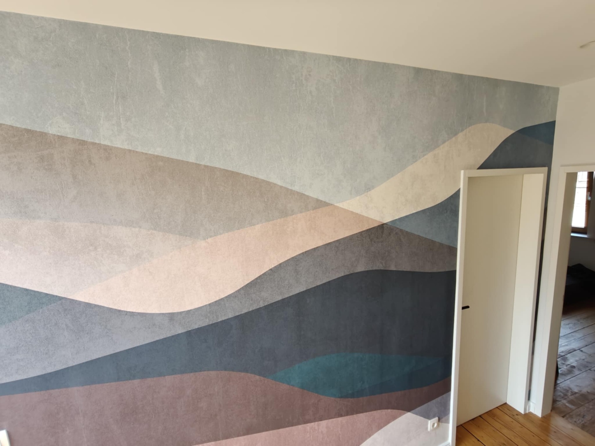 Fotobehang in trapzaal